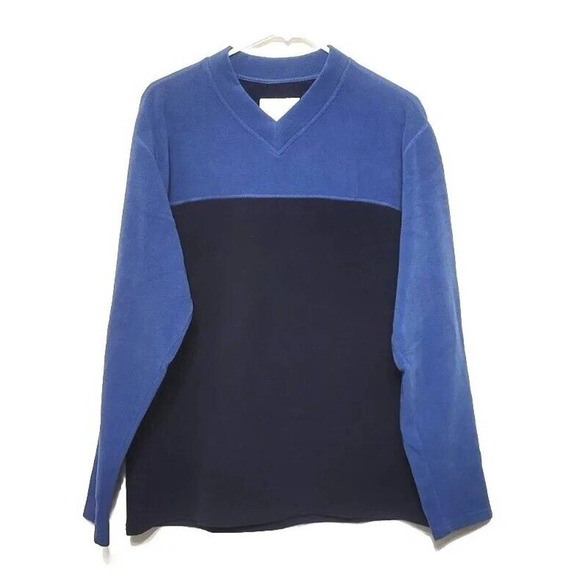 Columbia Blue Omni Therm Stretch V-Neck Sweater Womens Size L Outdoors Hiking - Picture 1 of 6